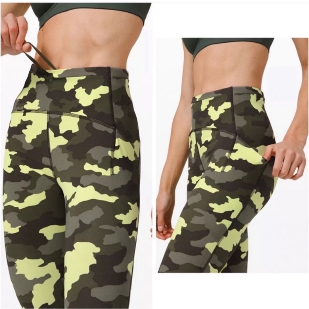 LULULEMON Swift Speed High Rise Tight Leggings, 28” Length, Green Camo